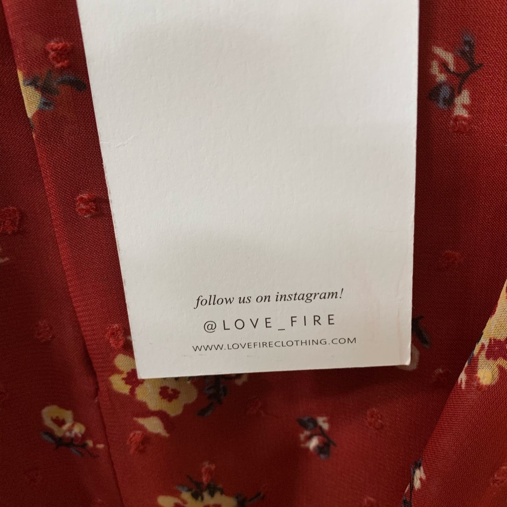 Fire,Love short sleeve floral dress. Rust color. - Picture 3 of 6